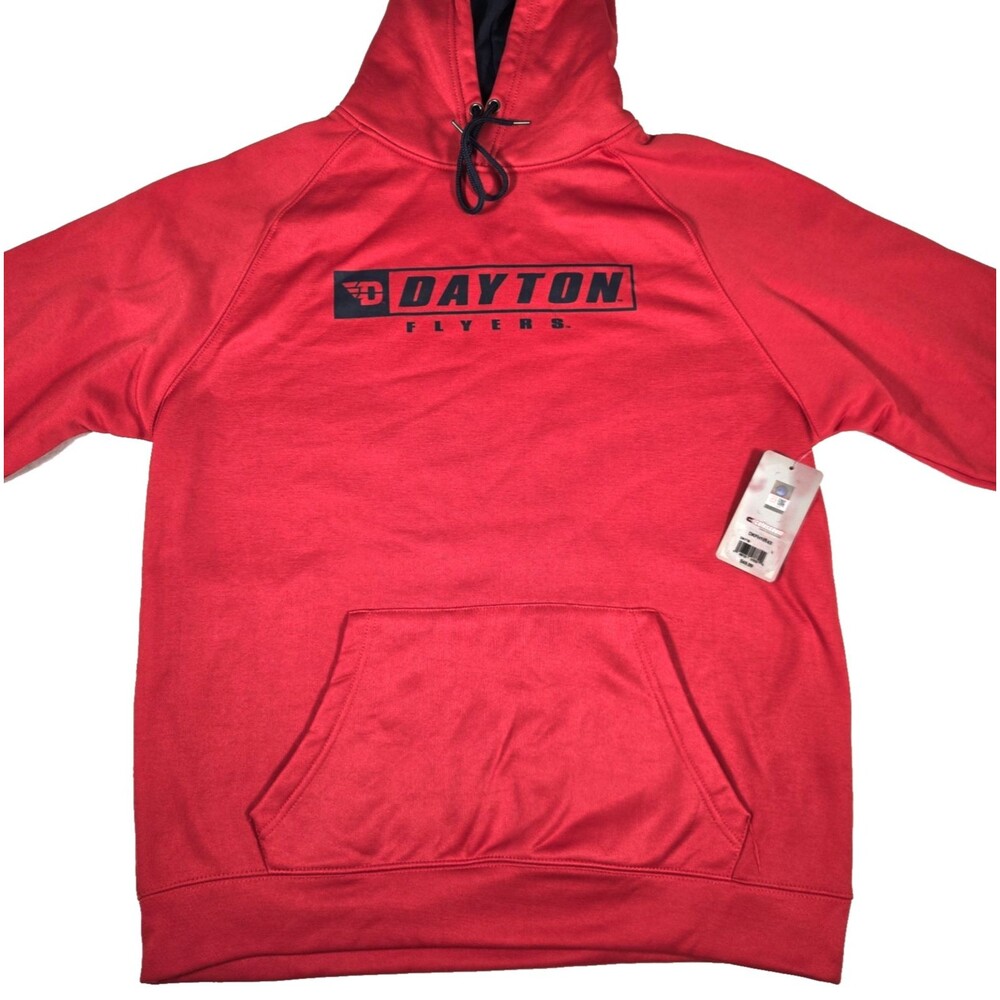 Dayton Flyers Hoodie Men's Large Red Pullover Sweatshirt Colosseum New